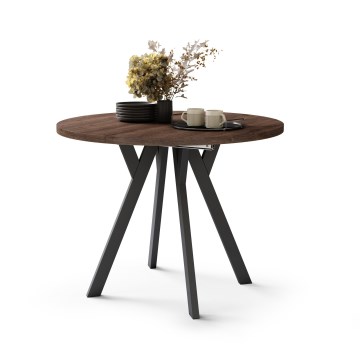 Mesa de comedor extensible ARTUR roble/negro