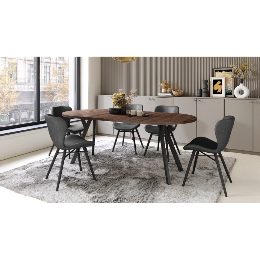 Mesa de comedor extensible ARTUR roble/negro