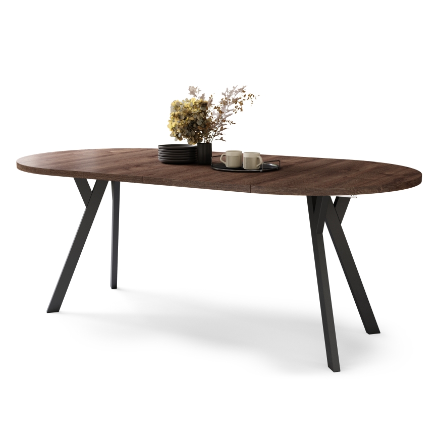 Mesa de comedor extensible ARTUR roble/negro