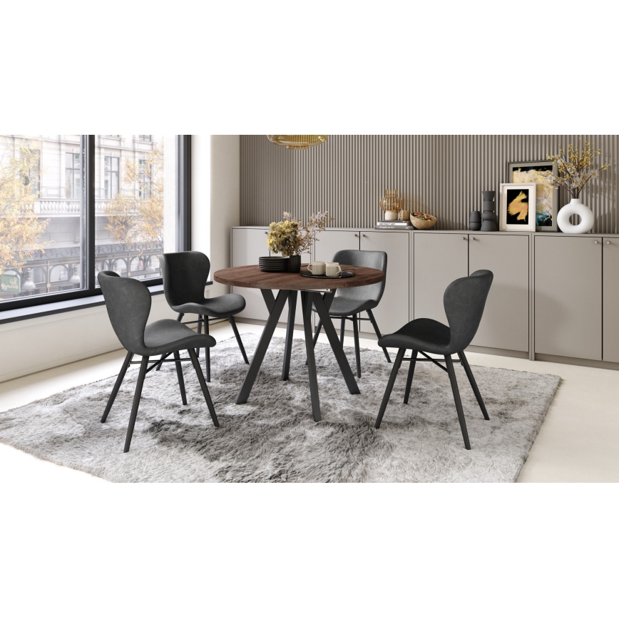 Mesa de comedor extensible ARTUR roble/negro