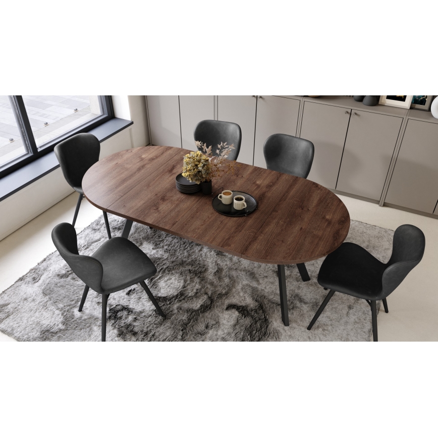 Mesa de comedor extensible ARTUR roble/negro