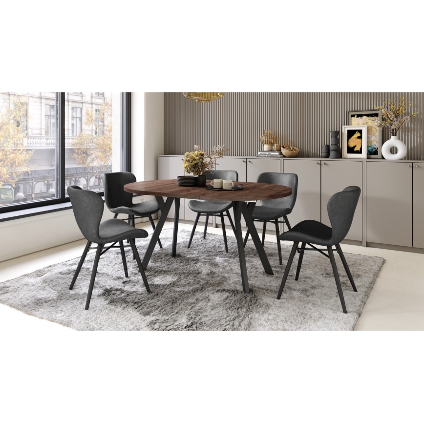 Mesa de comedor extensible ARTUR roble/negro
