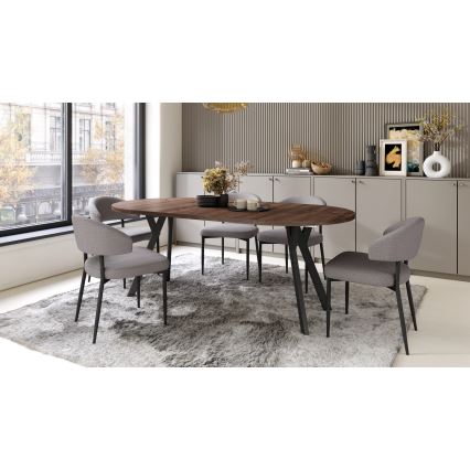 Mesa de comedor extensible ARTUR roble/negro