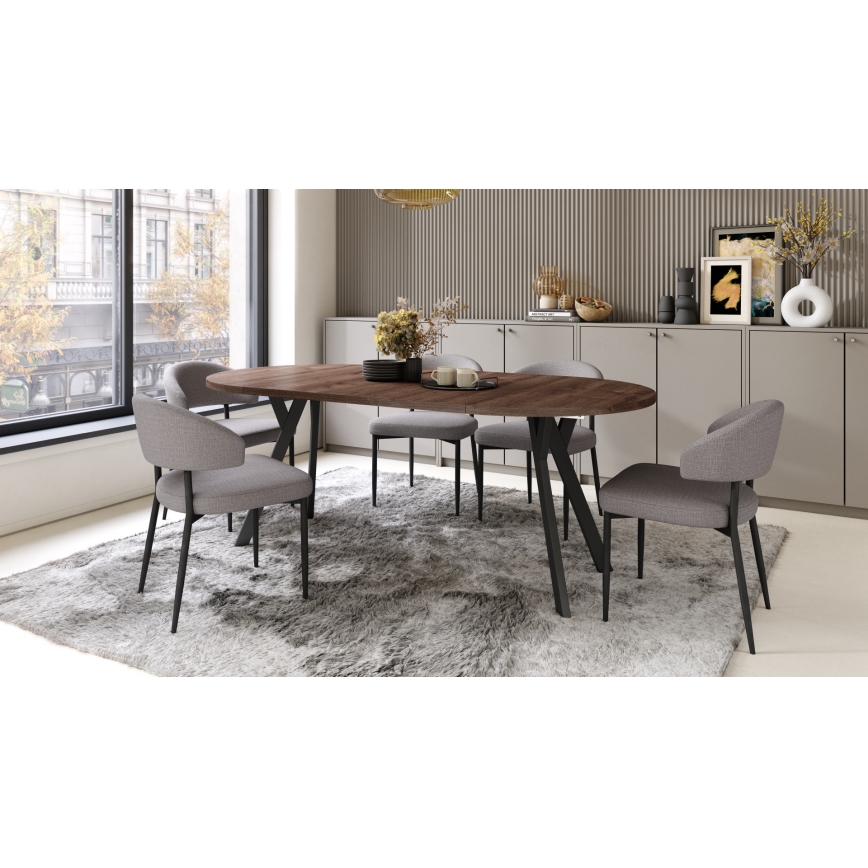 Mesa de comedor extensible ARTUR roble/negro