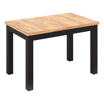 Mesa de comedor extensible DOO 120/160x75 cm roble artisan/negro