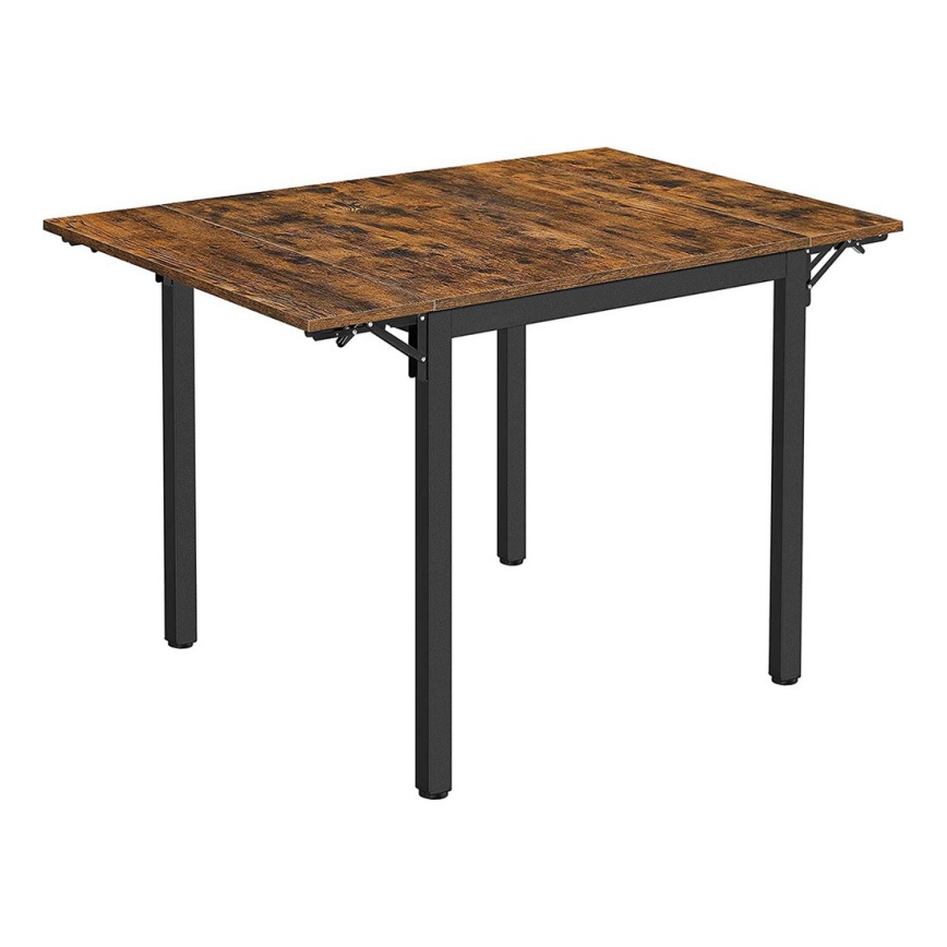 Mesa de comedor extensible ELDUR marrón/negro