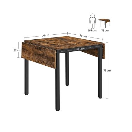 Mesa de comedor extensible ELDUR marrón/negro