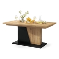 Mesa de comedor extensible NINO, roble craft/negro