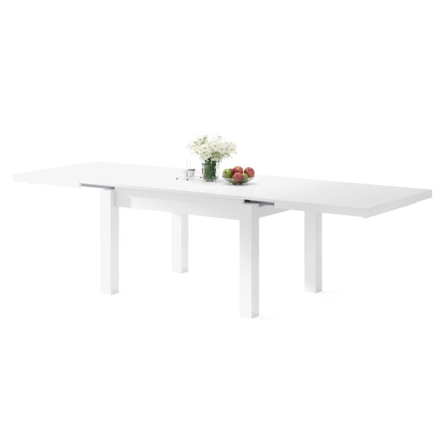 Mesa de comedor extensible para 12 personas RALF, 120/270x90 cm, blanca