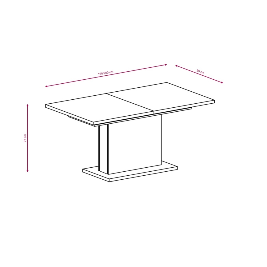 Mesa de comedor extensible STRAP blanca