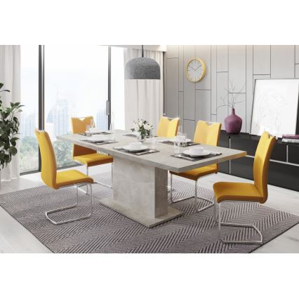 Mesa de comedor extensible STRAP, gris hormigón