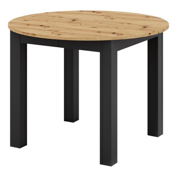 Mesa de comedor extensible WILY roble artisan/negro