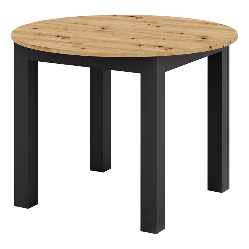 Mesa de comedor extensible WILY roble artisan/negro