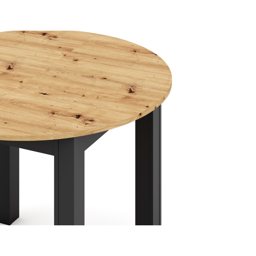 Mesa de comedor extensible WILY roble artisan/negro
