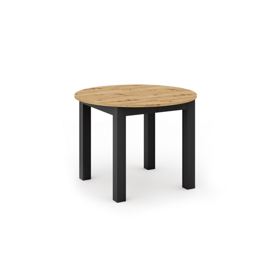 Mesa de comedor extensible WILY roble artisan/negro