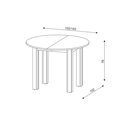 Mesa de comedor extensible WILY roble artisan/negro