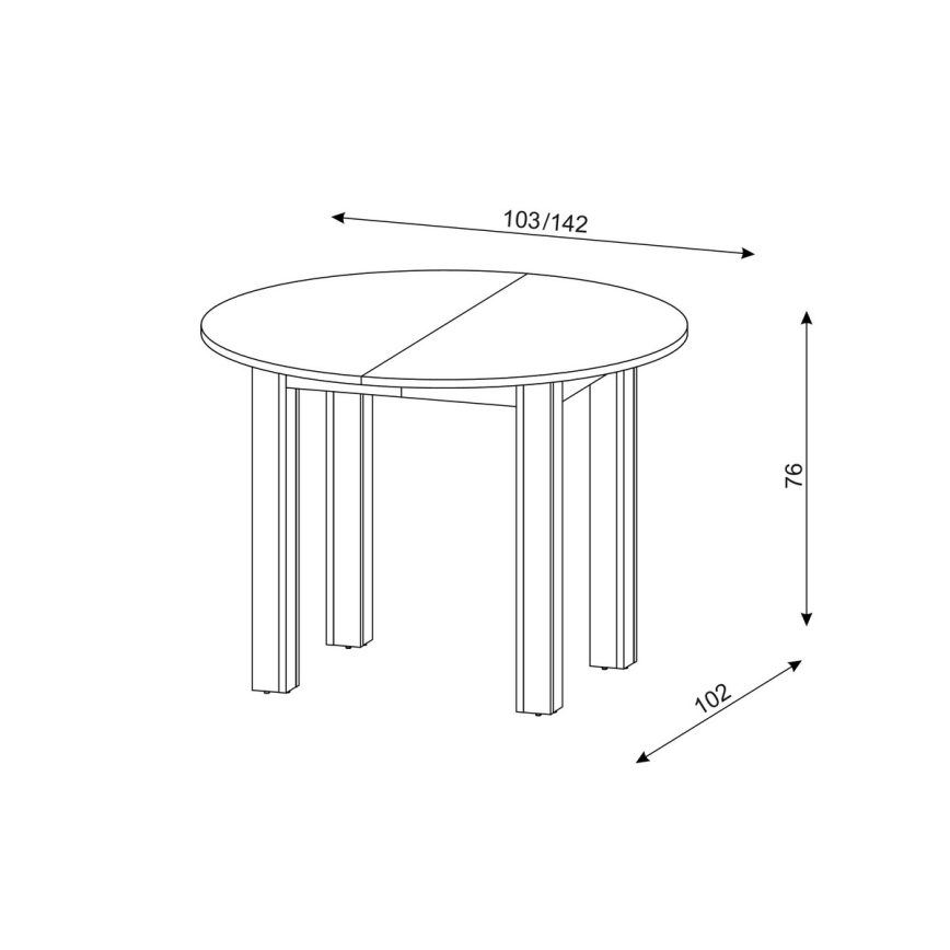 Mesa de comedor extensible WILY roble artisan/negro