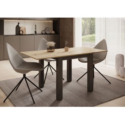 Mesa de comedor extensible ZARO roble artisan/negro