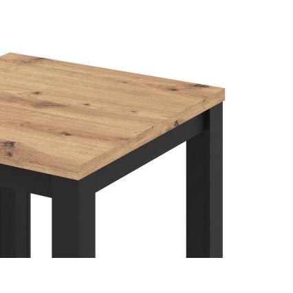 Mesa de comedor extensible ZARO roble artisan/negro