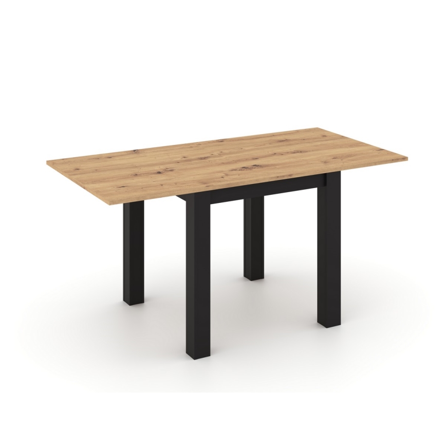 Mesa de comedor extensible ZARO roble artisan/negro