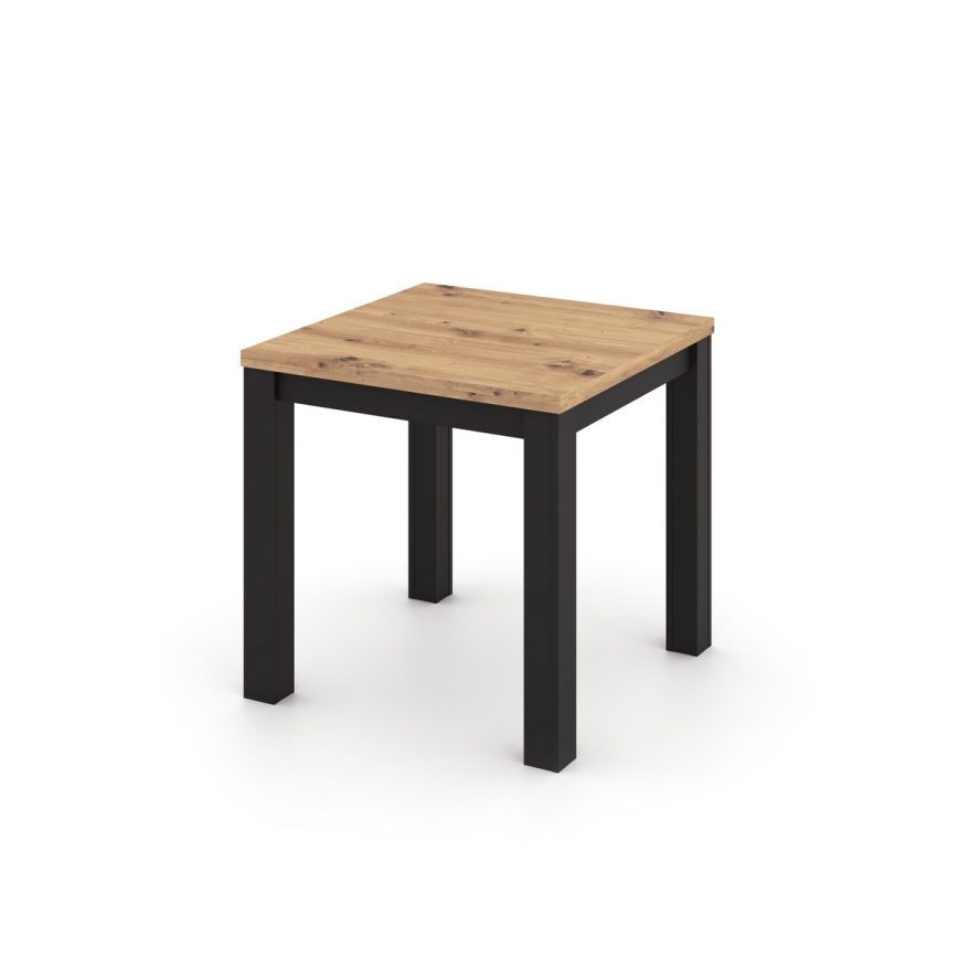 Mesa de comedor extensible ZARO roble artisan/negro