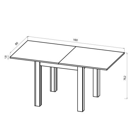 Mesa de comedor extensible ZARO roble artisan/negro