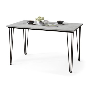 Mesa de comedor HALIJA gris hormigón