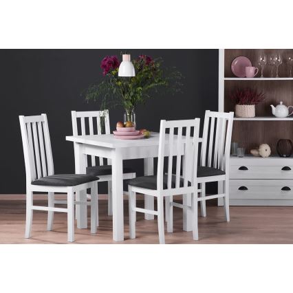 Mesa de comedor HOSPE 78x80 cm haya/blanco