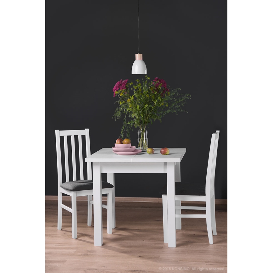 Mesa de comedor HOSPE 78x80 cm haya/blanco