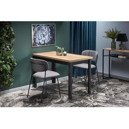 Mesa de comedor KINDOR roble Wotan/negro