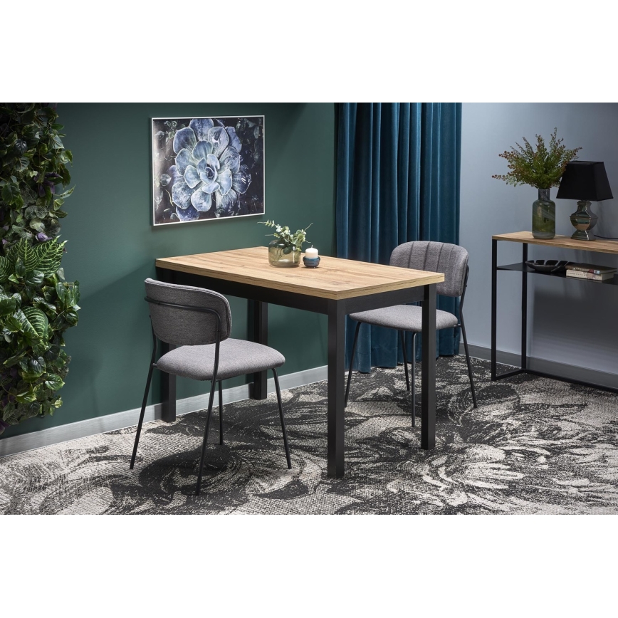 Mesa de comedor KINDOR roble Wotan/negro