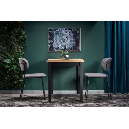 Mesa de comedor KINDOR roble Wotan/negro