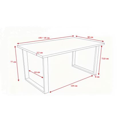 Mesa de comedor plegable COLIN gris