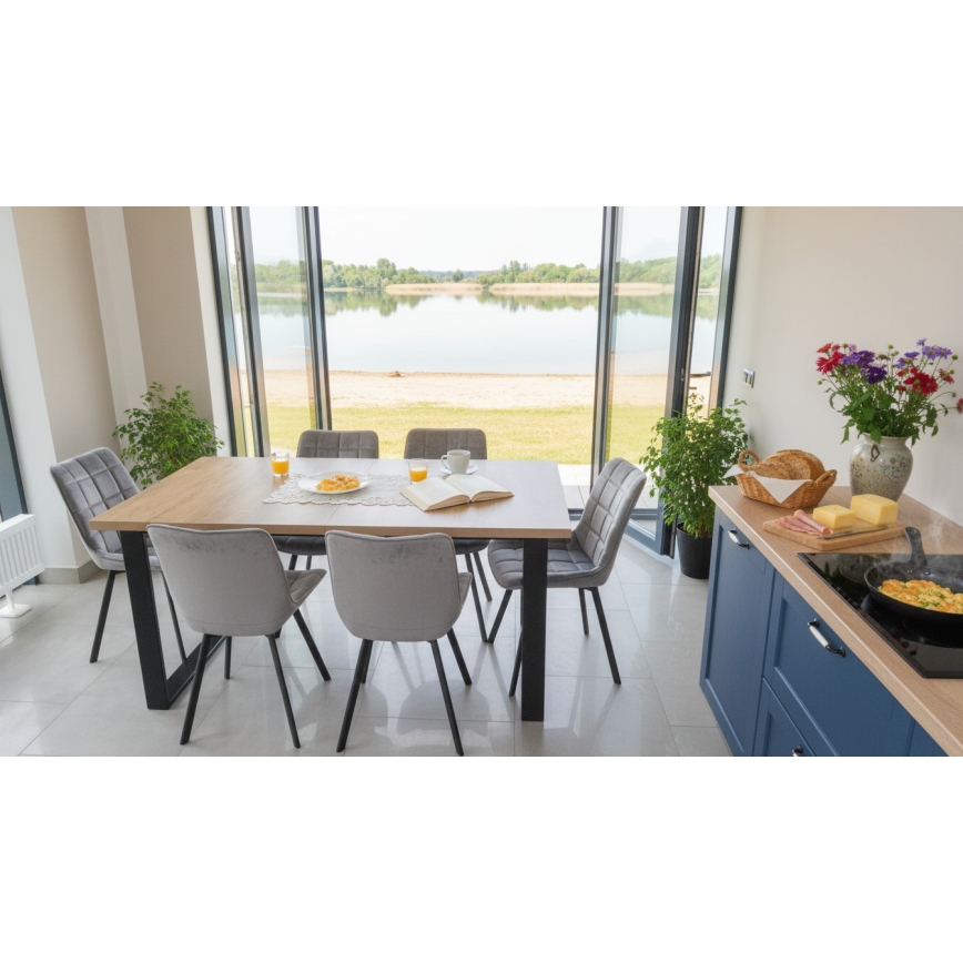 Mesa de comedor plegable COLIN roble