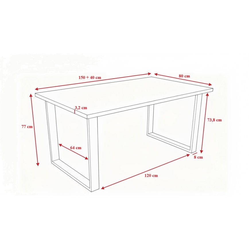 Mesa de comedor plegable COLIN roble sonoma