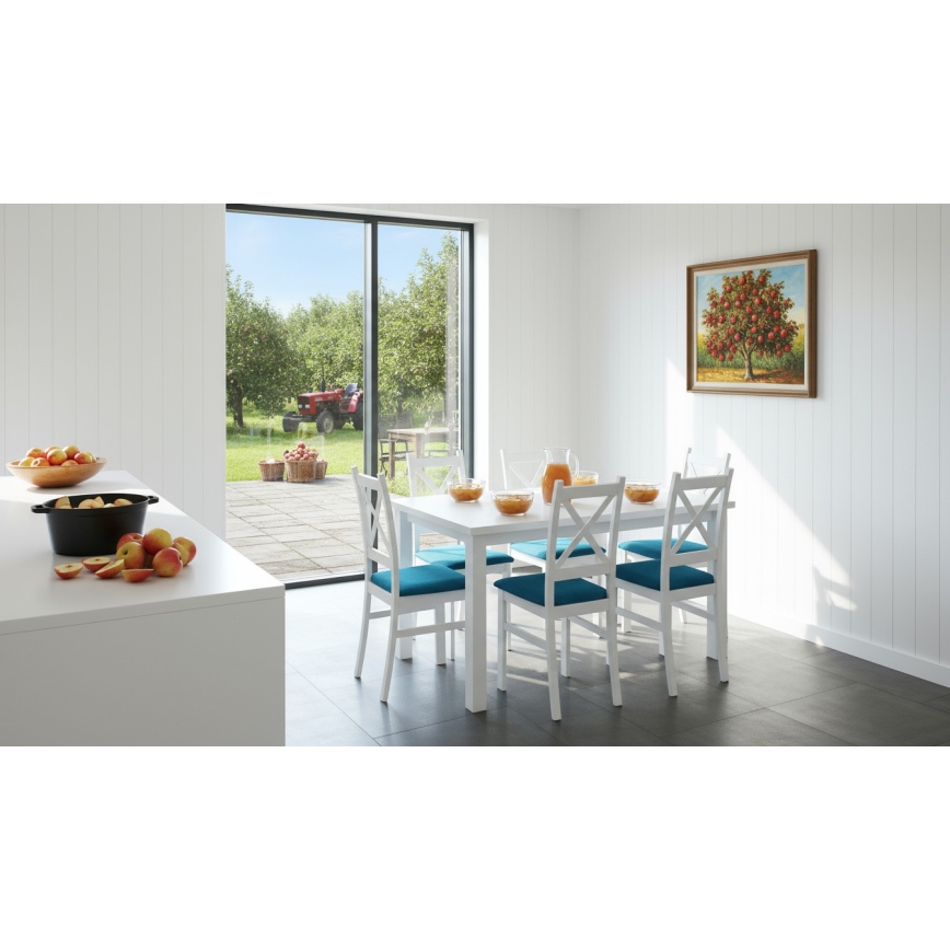 Mesa de comedor plegable LIAM blanco