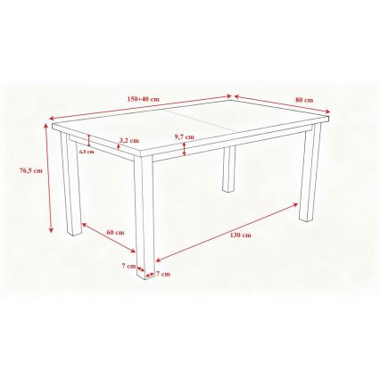 Mesa de comedor plegable LIAM blanco