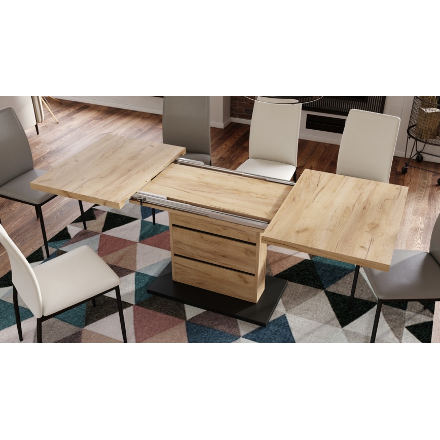 Mesa de comedor plegable PAOLO roble/negro