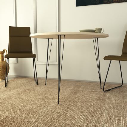 Mesa de comedor SANDALF 75x90 cm beige/negro