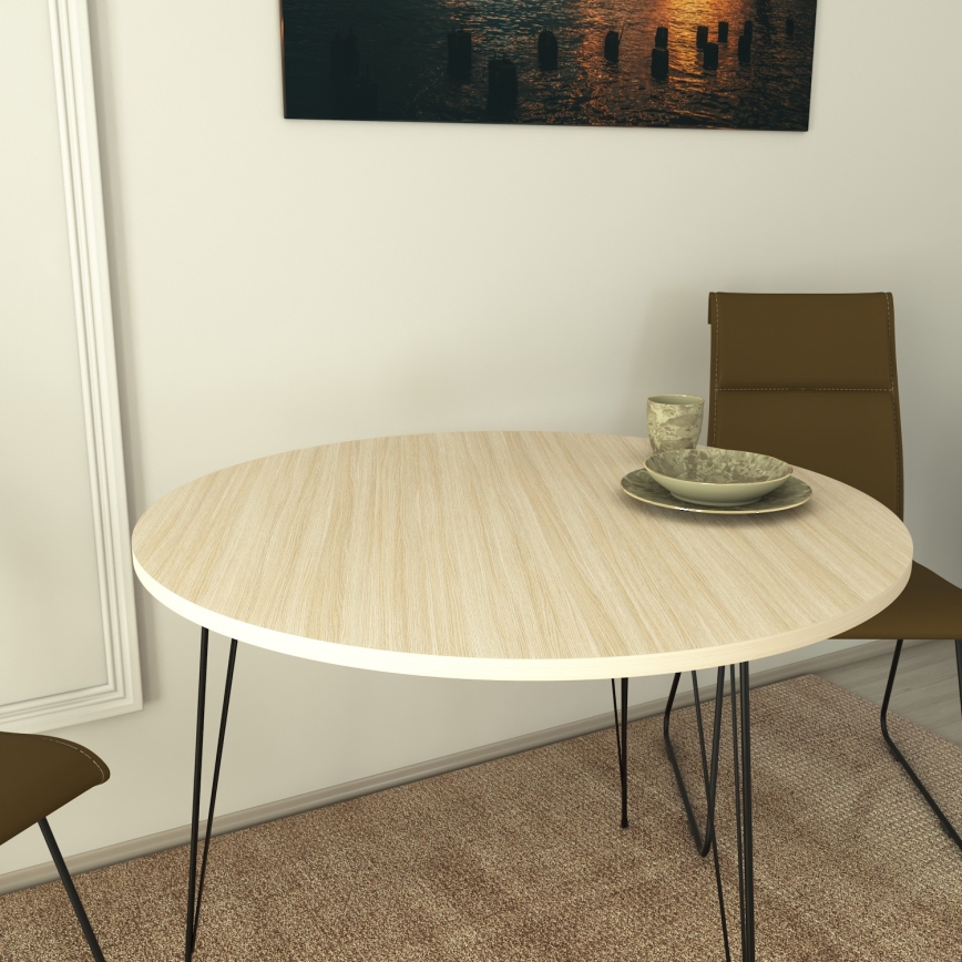 Mesa de comedor SANDALF 75x90 cm beige/negro
