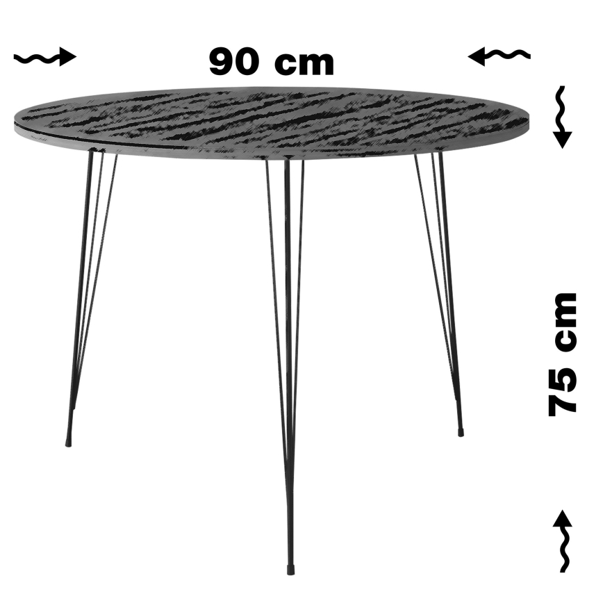Mesa de comedor SANDALF 75x90 cm beige/negro