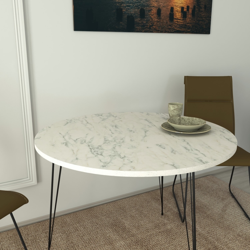 Mesa de comedor SANDALF 75x90 cm blanco/negro