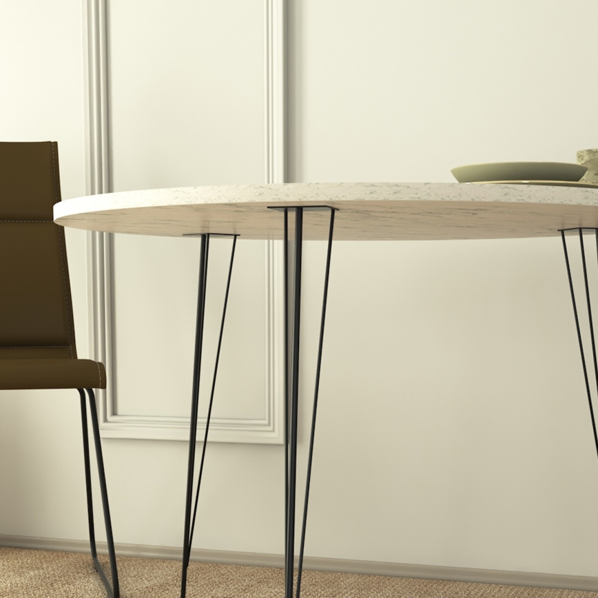 Mesa de comedor SANDALF 75x90 cm blanco/negro