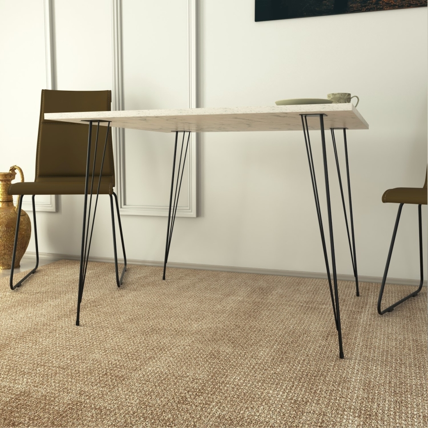 Mesa de comedor SANDALF 75x90 cm blanco/negro