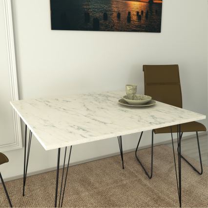 Mesa de comedor SANDALF 75x90 cm blanco/negro