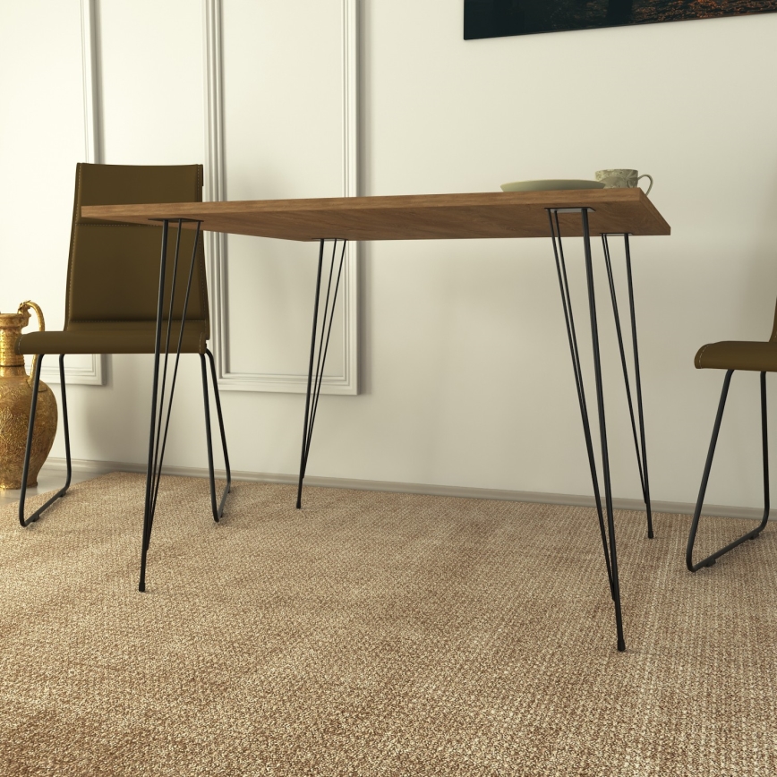 Mesa de comedor SANDALF 75x90 cm marrón/negro