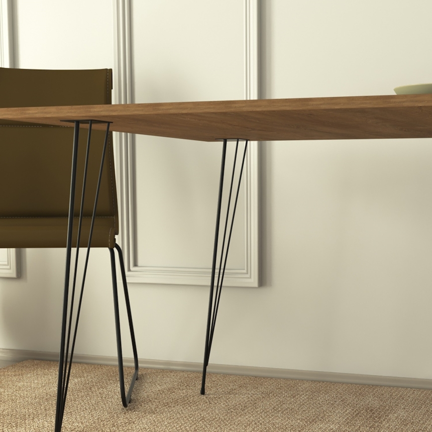 Mesa de comedor SANDALF 75x90 cm marrón/negro