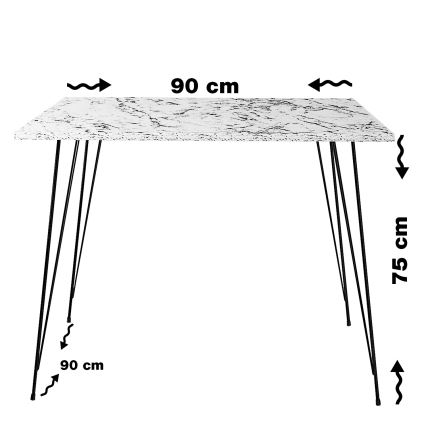 Mesa de comedor SANDALF 75x90 cm marrón/negro