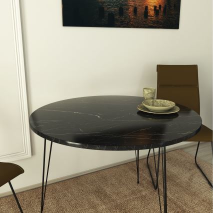 Mesa de comedor SANDALF 75x90 cm negro