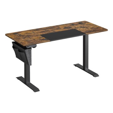 Mesa de escritorio ajustable en altura SOLEA-X marrón/negro